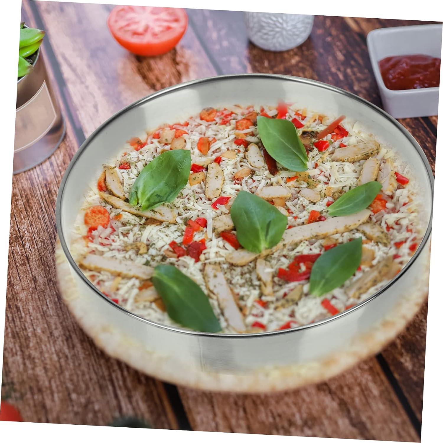 Household Pizza Saucing Ring Heat Resistant Pizza Prep Tool for Baking Deep Round Making Ring for Adding Toppings Without Spills and Wear Resistant Design
