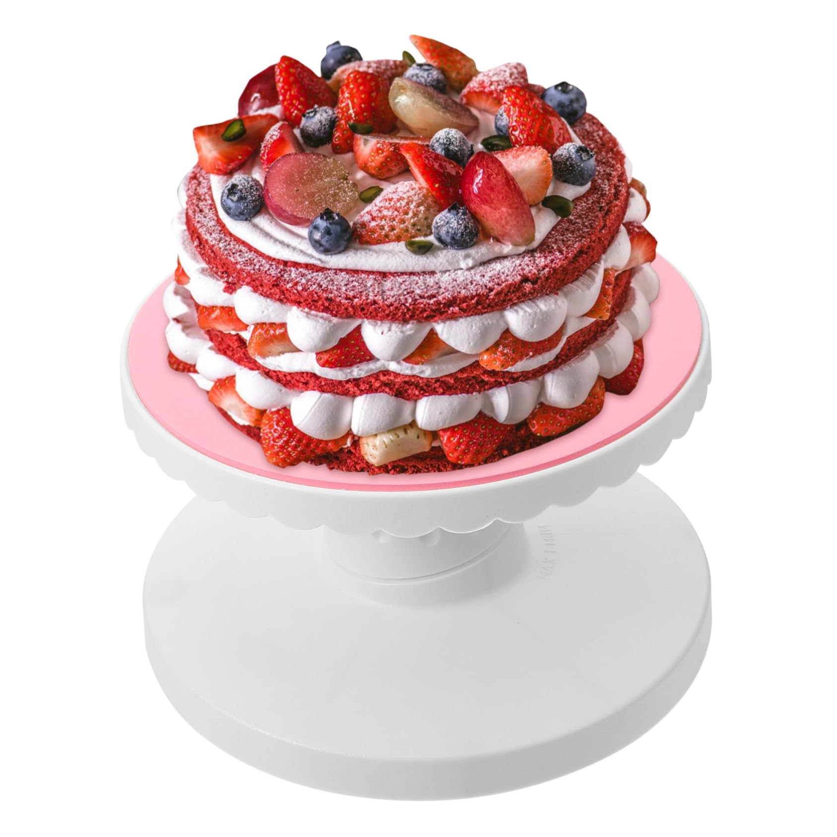 Plateau Tournant à Gâteaux 10 Pouces en Plastique Rose pour Décoration