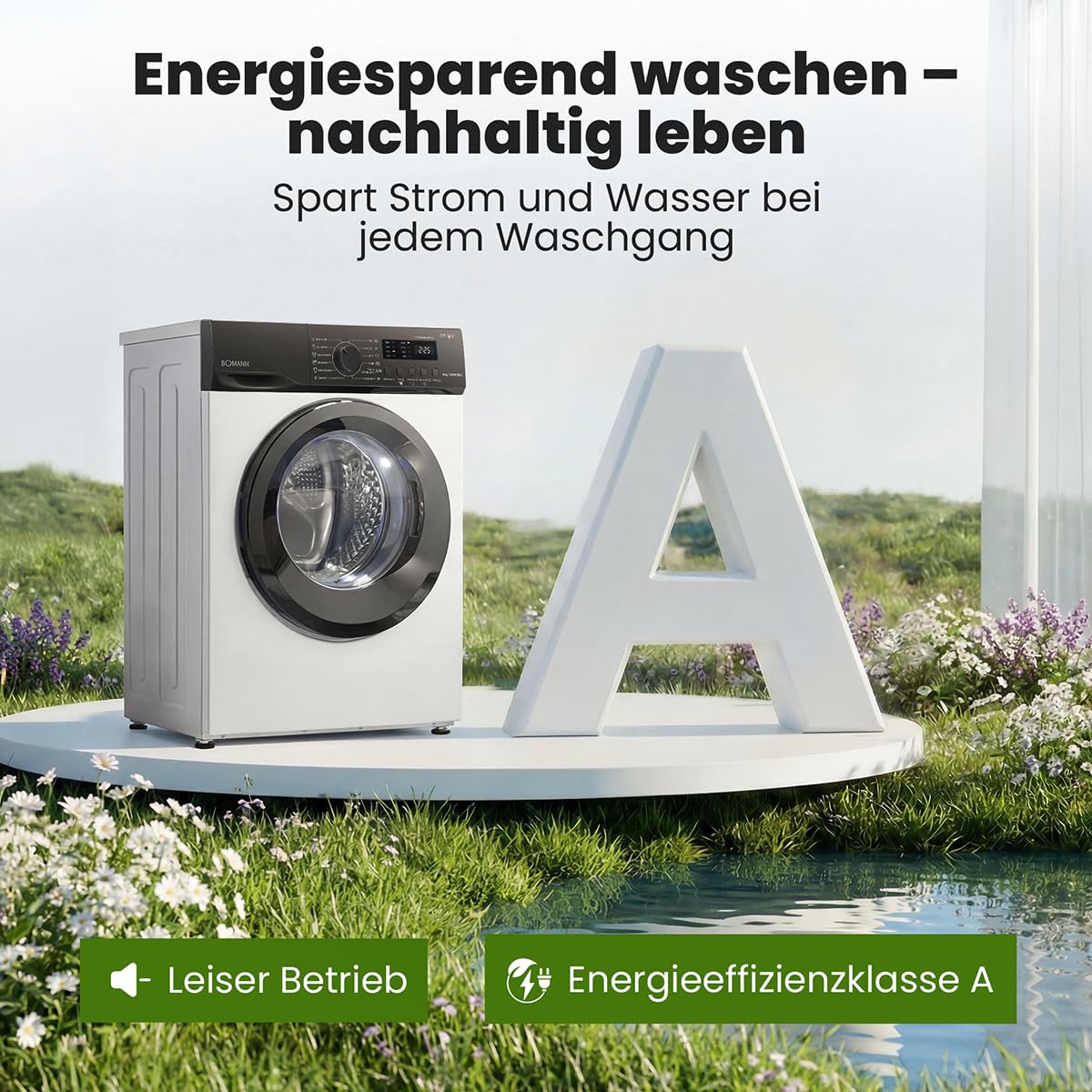 Bomann WA 7162 Waschmaschine 6kg 1000 U/min Invertermotor weiß