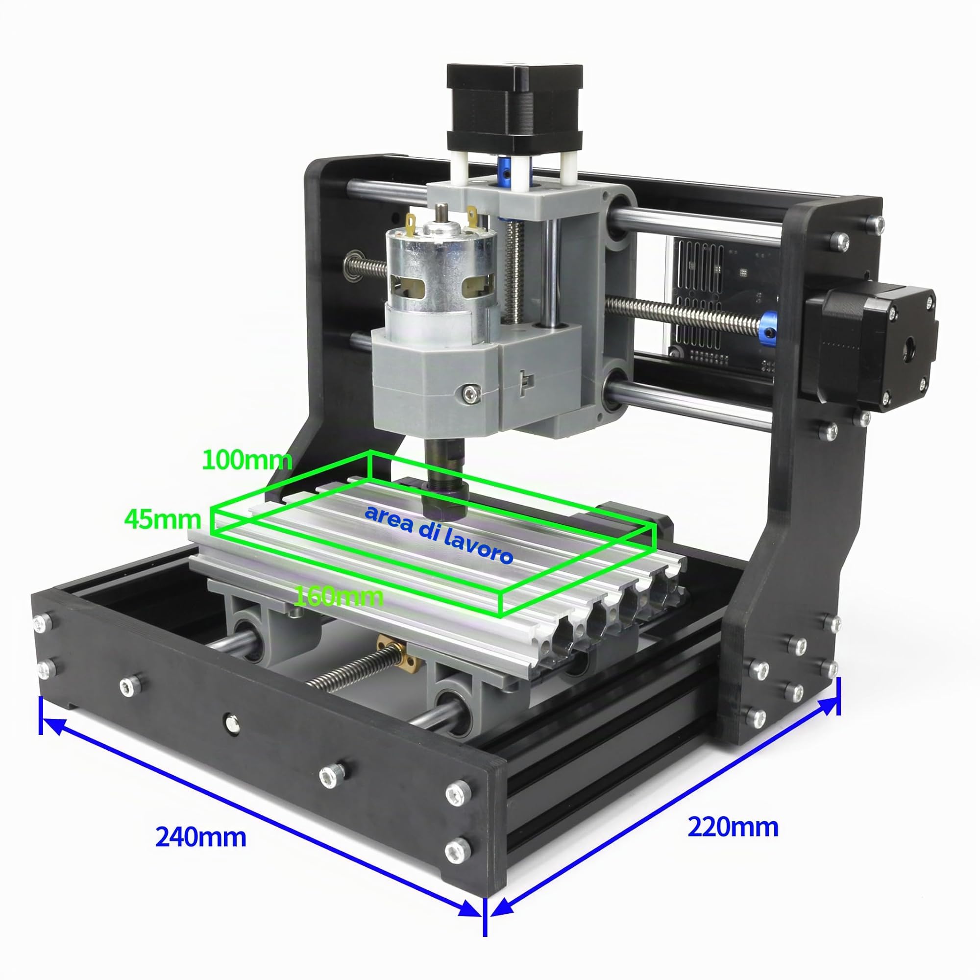 RATTMMOTOR Macchina fresatrice CNC 1610 Pro, macchina per incisione 3 assi, router CNC GRBL, controllo ER11, incisore per legno, PVC, PCB, fresatrice CNC per intaglio fai da te
