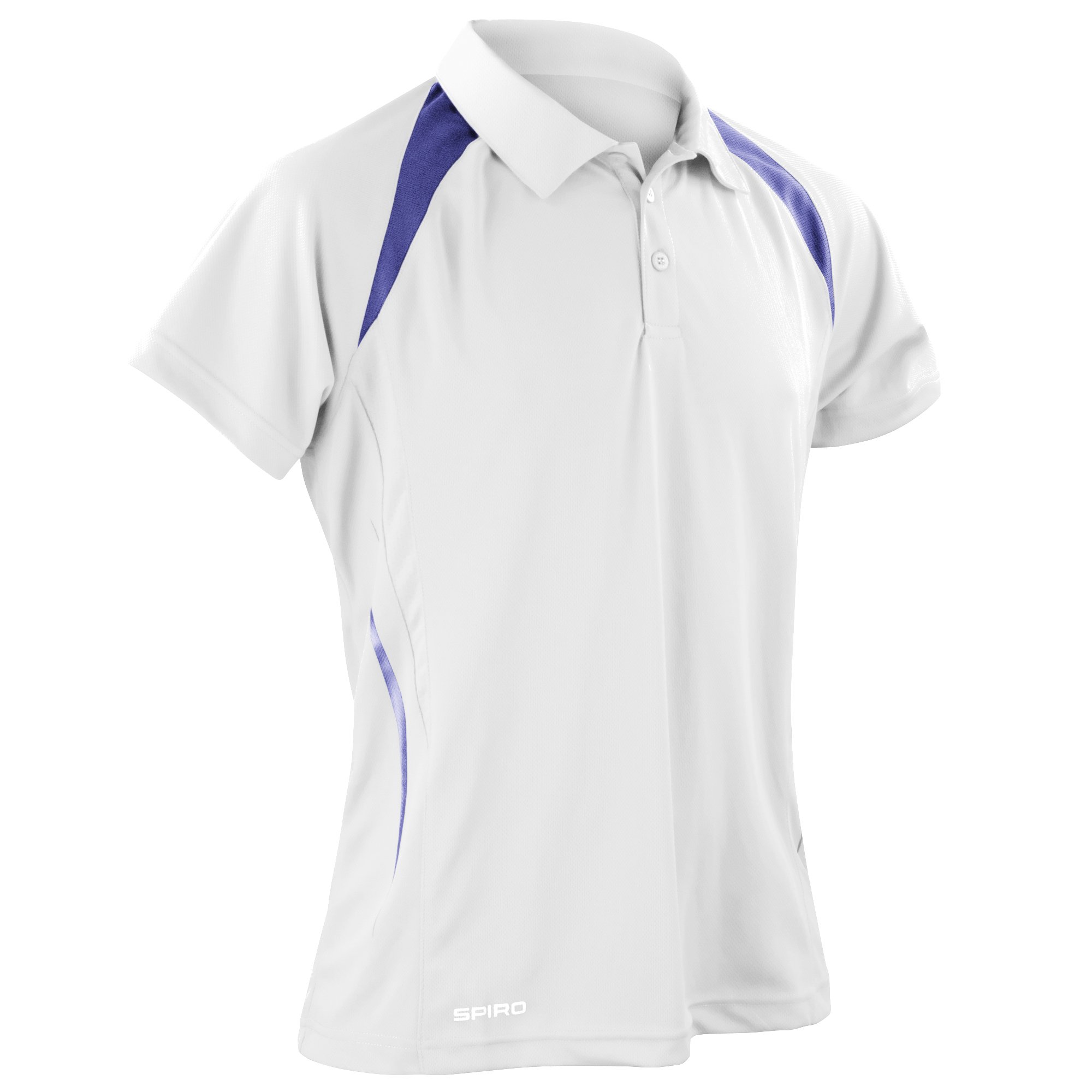 Spiro Mens Sports Team Spirit Performance Polo Shirt (4XL) (White/Navy)