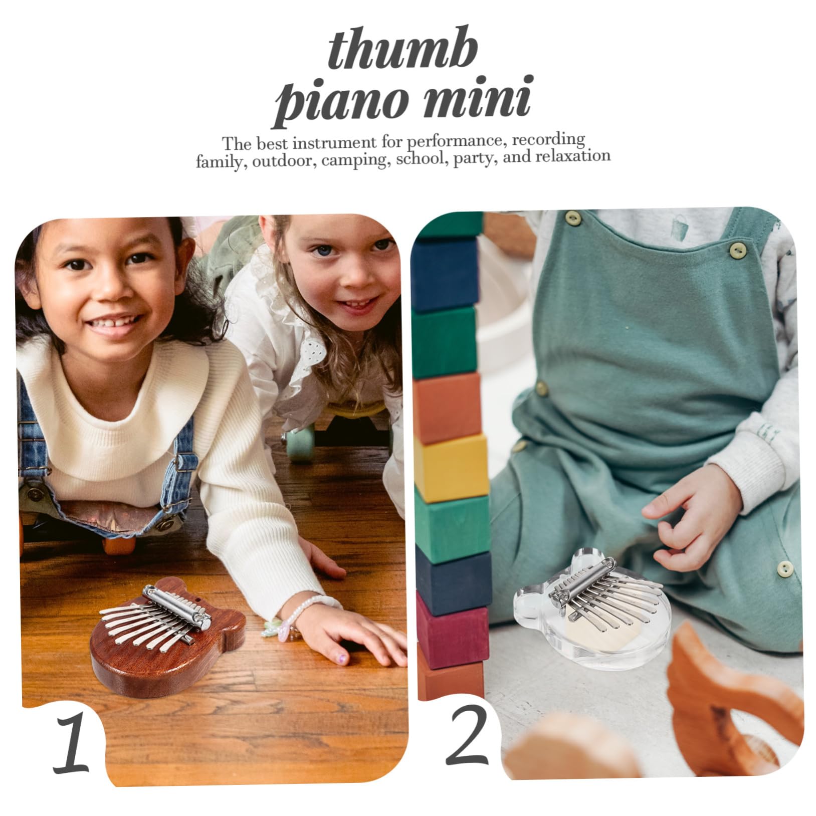 Alasum 8kawałki Mini Kalimba Nutów Dla Instrument Muzyczny z Kartonowym Motywem Idealny Dla Początkujących i Jako Dekoracja Do Domu