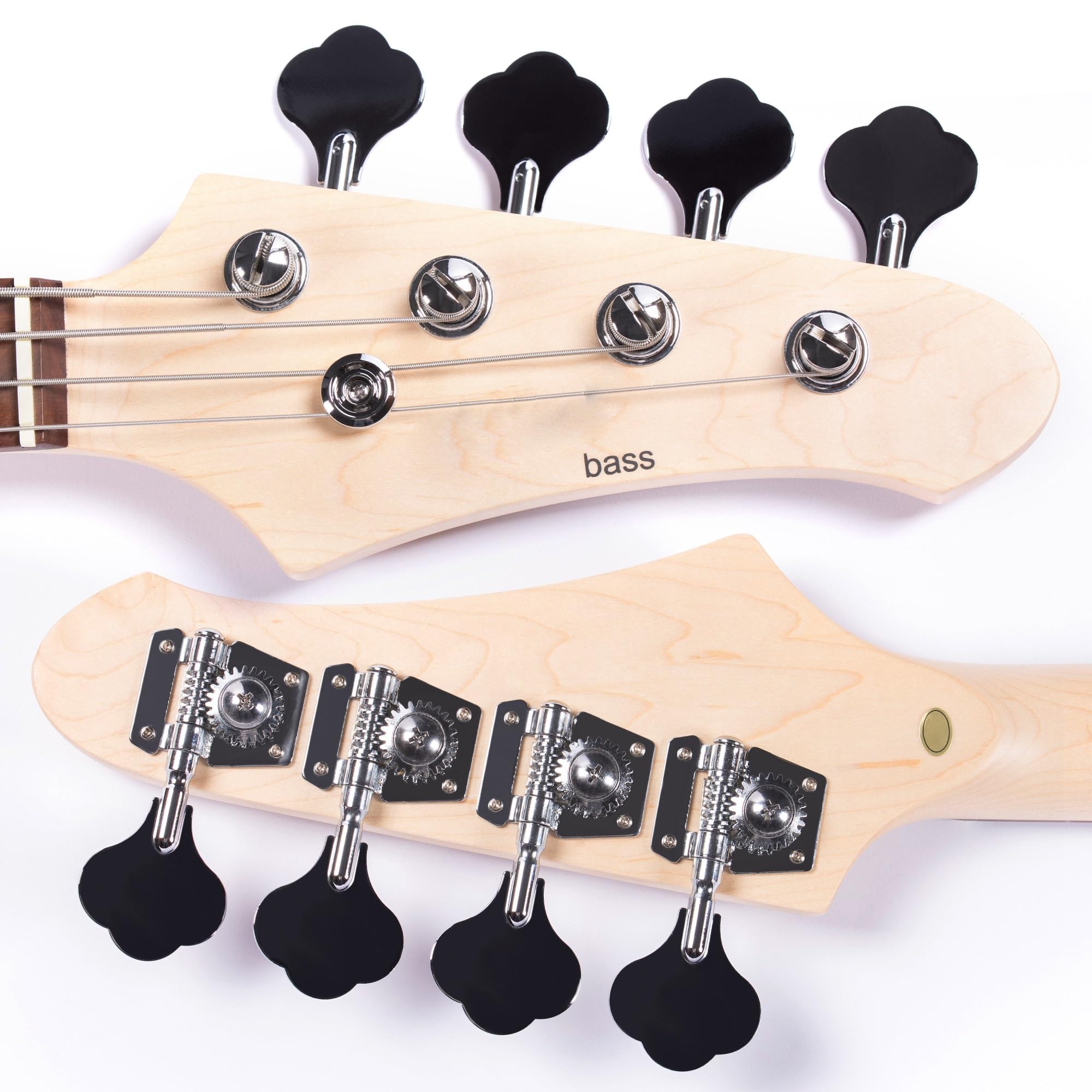 Gitara Elektryczna Gitara Elektryczna Basowa Chromowane Gałki Palisander Podstrunnica Miłośnik Muzyki Profesjonalna Gra(Light Brown)
