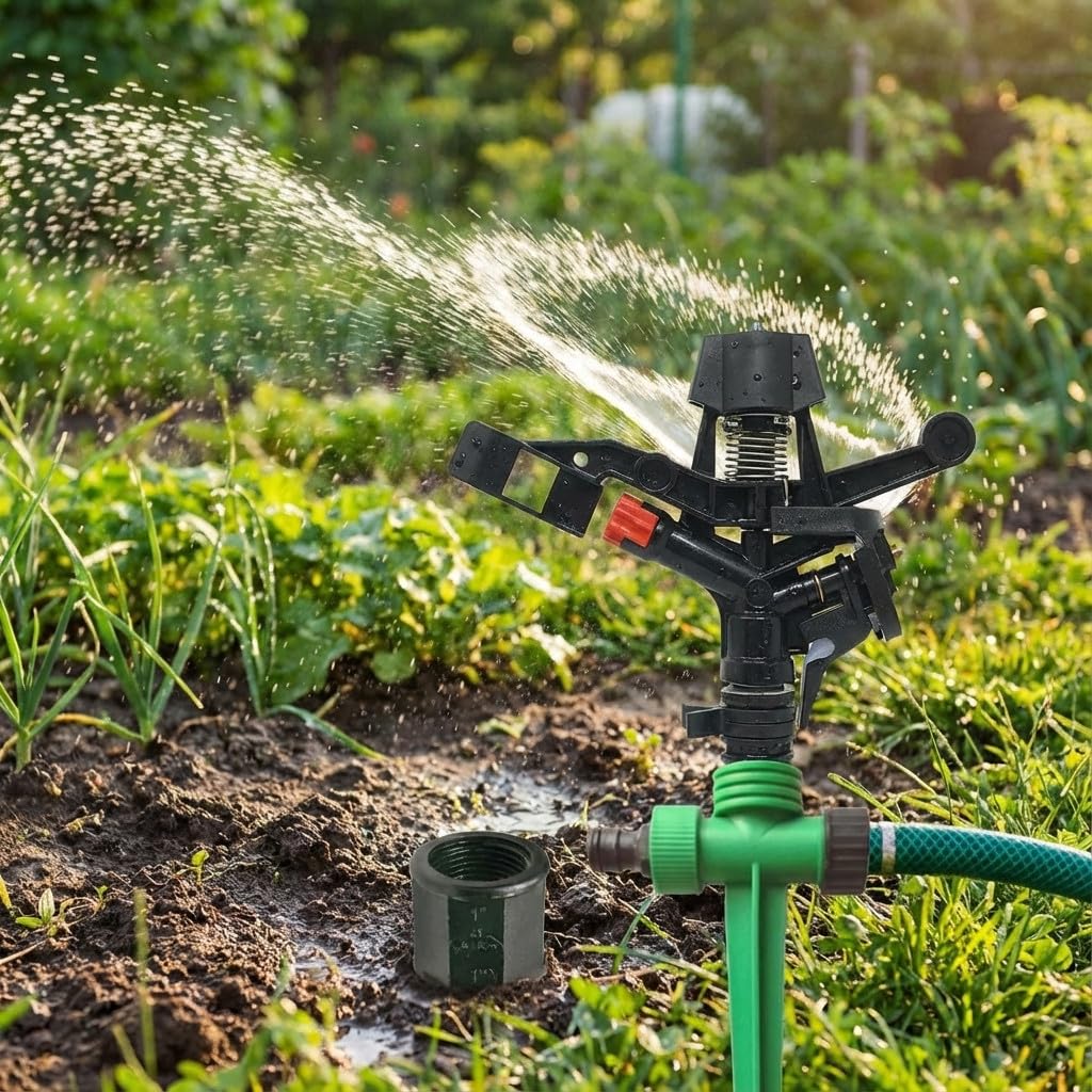 10 x IRRIGATORE AGRICOLO ad angolo regolabile. Raggiungi 13-18 MTS. Filetto maschio 3/4". Portata da 1040 a 2100 litri/ora.