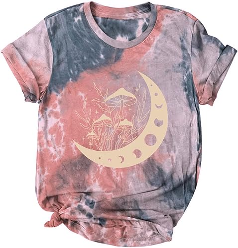 Oversized T Shirts for Women 2023 Ladies Summer Round Neck Tops Short Sleeve Blouse Loose Fit Casual Tunics