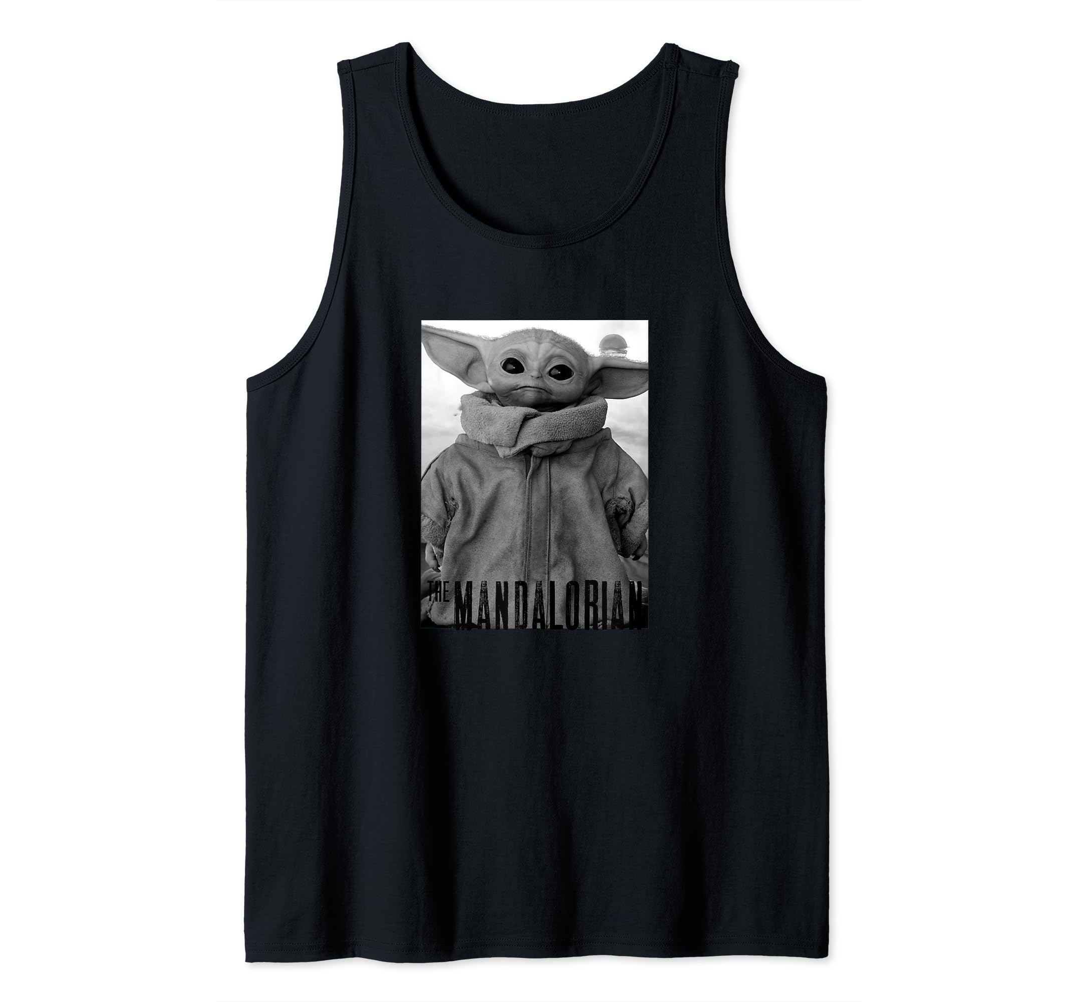 Star Wars The Mandalorian The Child Black & White Portrait Tank Top