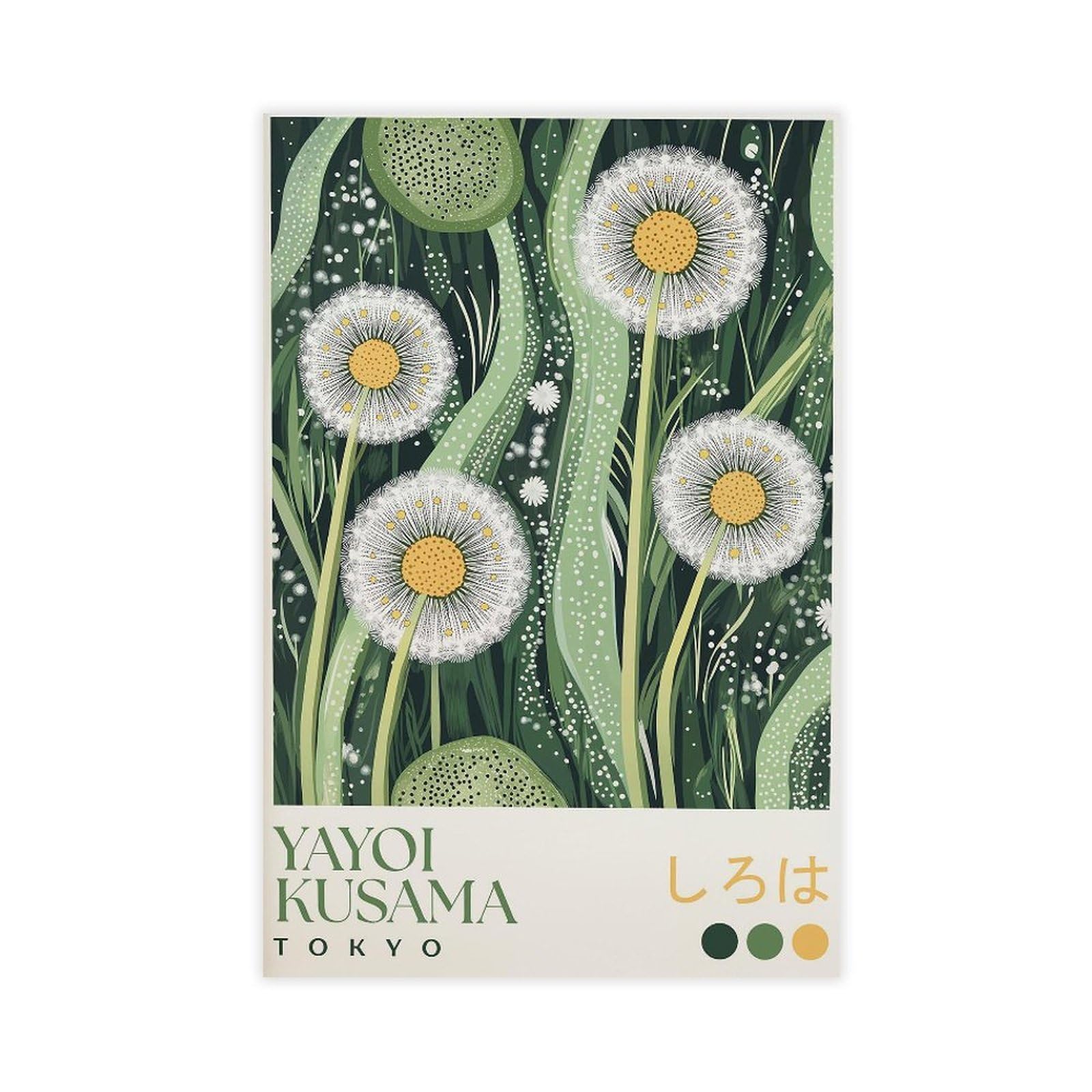 HOHHMY Yayoi Kusama Dandelion Canvas Poster for Living Room Decor Gift