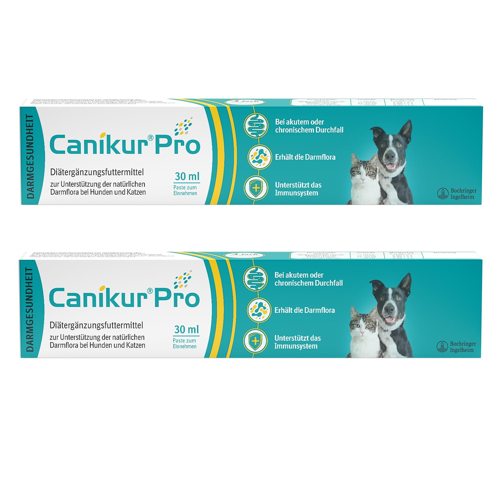 Boehringer Ingelheim Pasta Canikur | dwupak | 2 x 30 ml | dieta uzupełniająca karma dla psów i kotów | może pomóc w utrzymaniu naturalnej mikroflory jelitowej