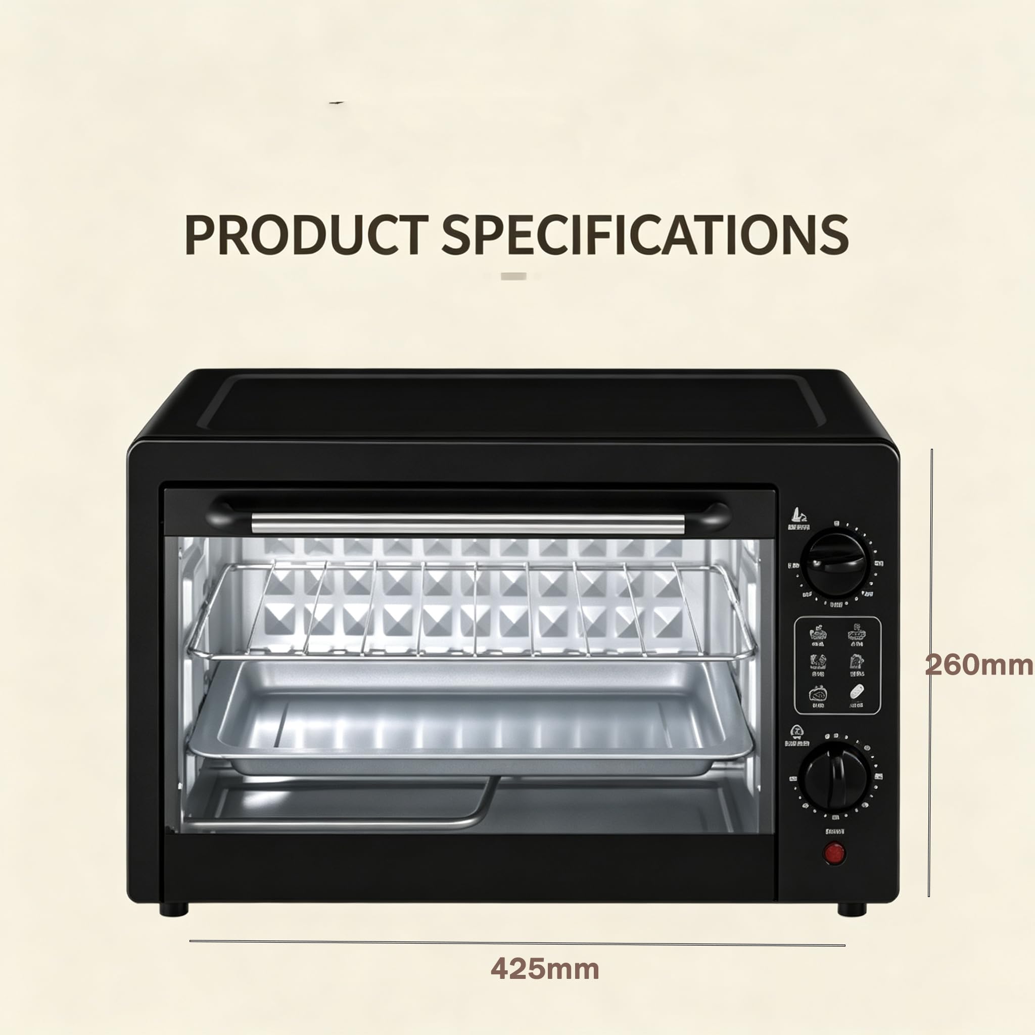 Forno Elettrico Intelligente Da 1000w, Grill Elettrico Da Banco Da 22 Litri