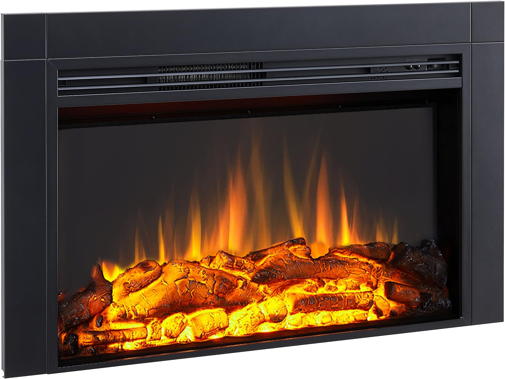 FLAMME Innsbruck Fireplace Insert Suitable for Custom Media Wall or Mantel Designs 24"/60cm - 35"/90cm