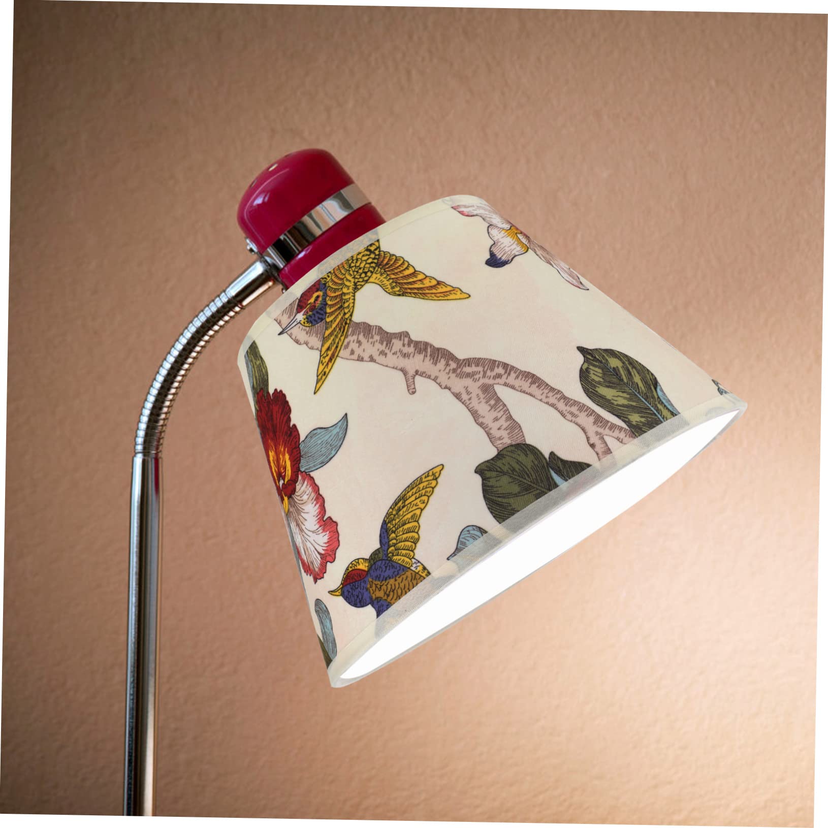 SHINEOFI Pantalla Lampara Tela para Lámpara de Mesa E27 Flores, Tejido y Metal, para Decorar Tu Hogar y Crear una Atmósfera Cálida Estilo Aleatorio