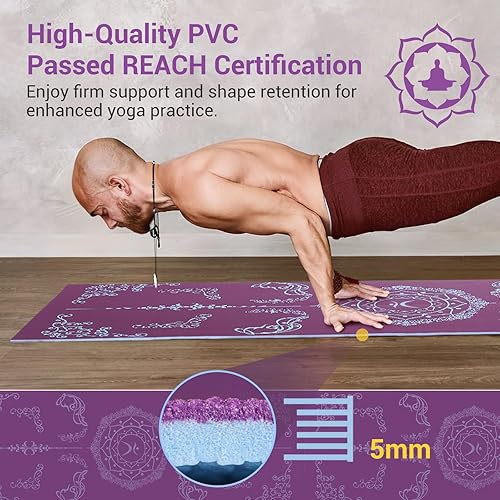 Miniatura 5 de Avoalre Foldable Yoga Mat, Eco-Friendly Travel Yoga Mat Packable, Double Sided Non-Slip PVC Yoga Mat with Bag for Home Workout Gym Exercise Fitness