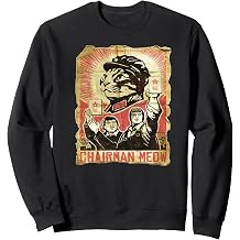 Chairman Meow funny poster style art T-Shirt red cat Sweatshirt