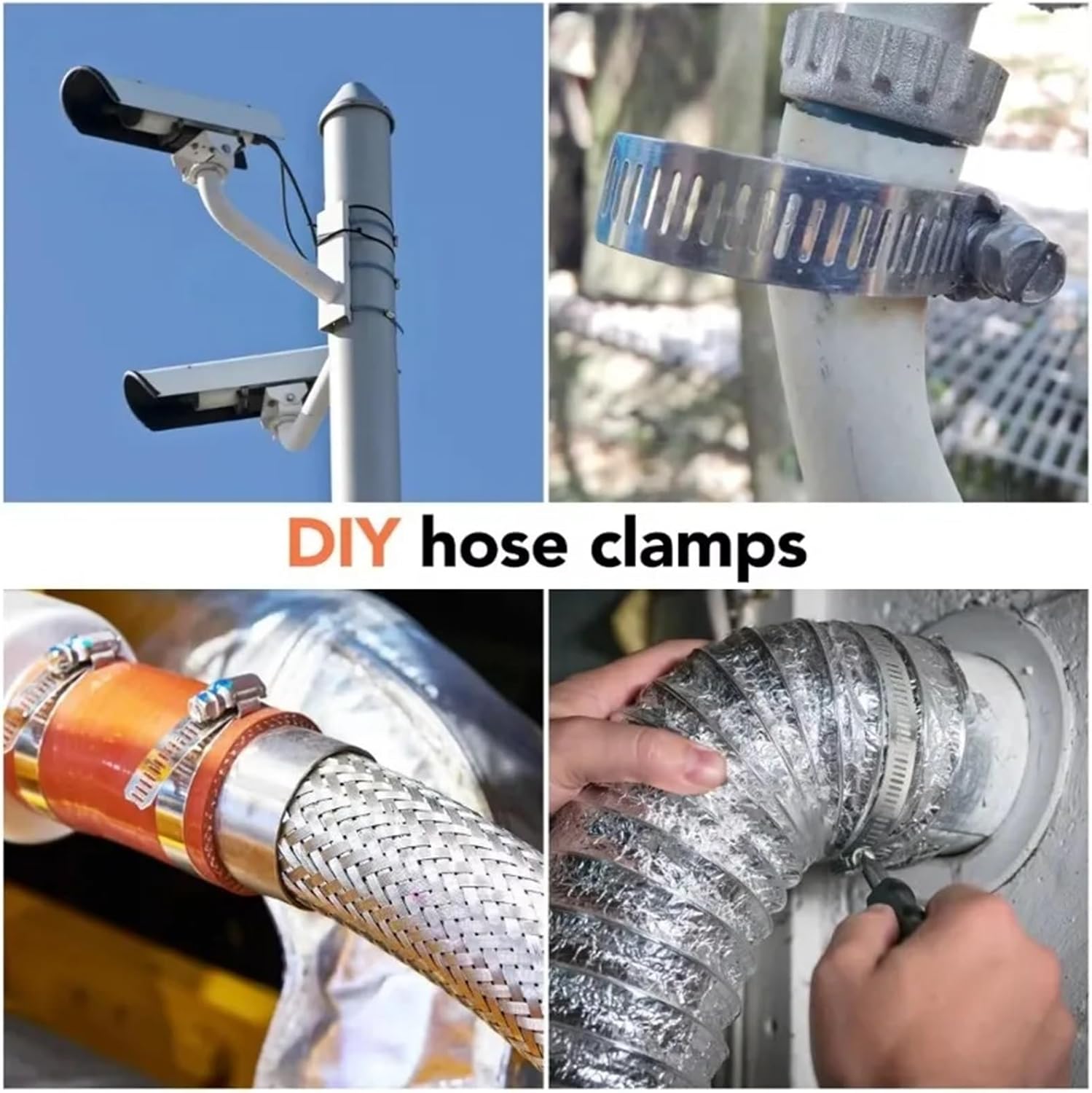 304 Stainless Steel Hose Clamps DIY Cut-To-Fit 30M/50M/100M Metal Strap Large Adjustable Worm Gear for Screw Clamps Duct Pipe(100m)