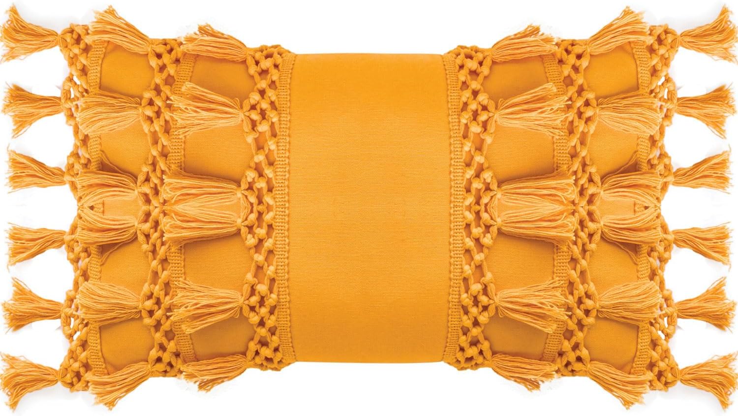 RAJRANG Decorative Pillow Covers Radiant Yellow Lumbar Sofa Pillow Cover - Cotton Rectangle Throw Pillow Covers 20x12 in for Couch, Sofa, Living Room Decor