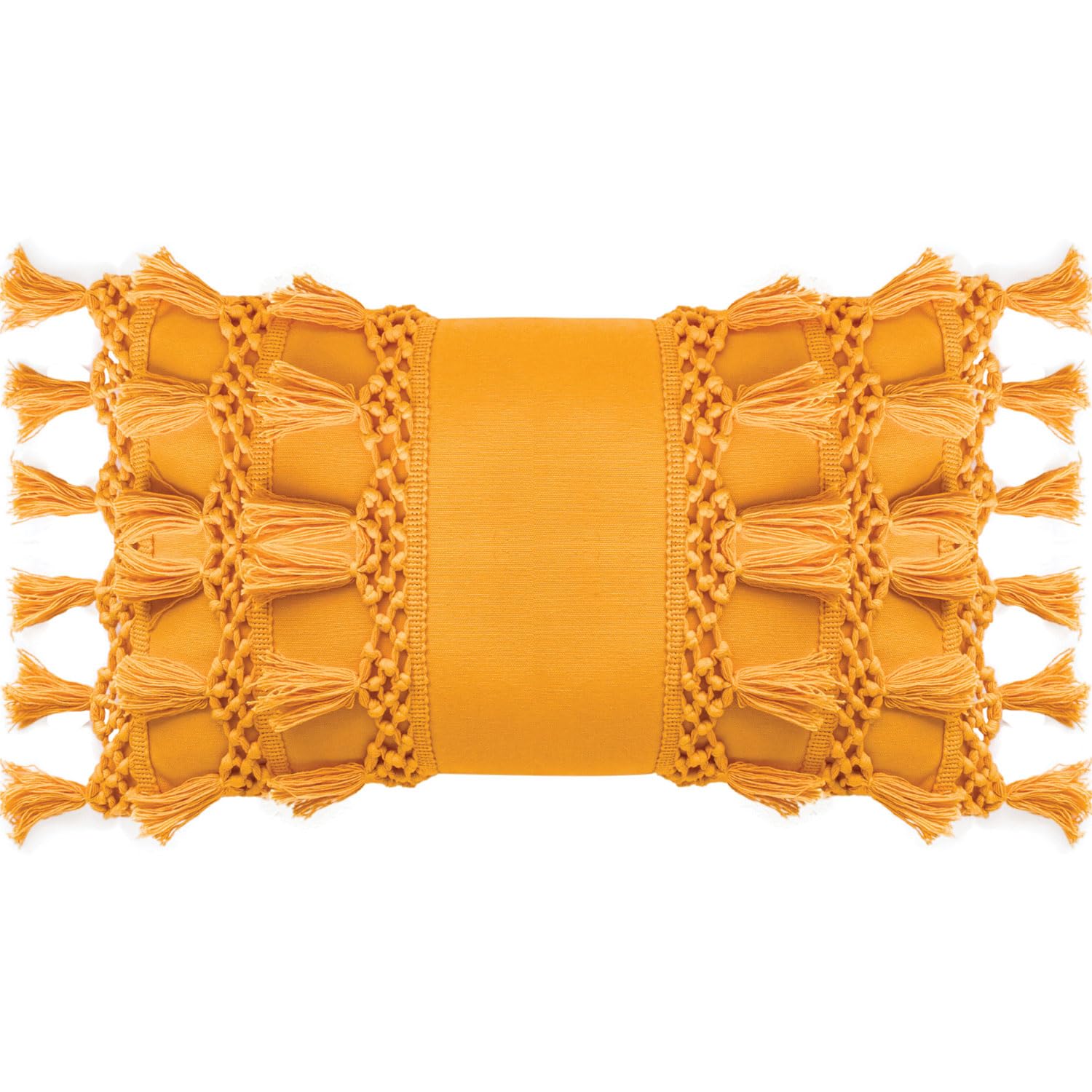 RAJRANG Decorative Pillow Covers Radiant Yellow Lumbar Sofa Pillow Cover - Cotton Rectangle Throw Pillow Covers 20x12 in for Couch, Sofa, Living Room