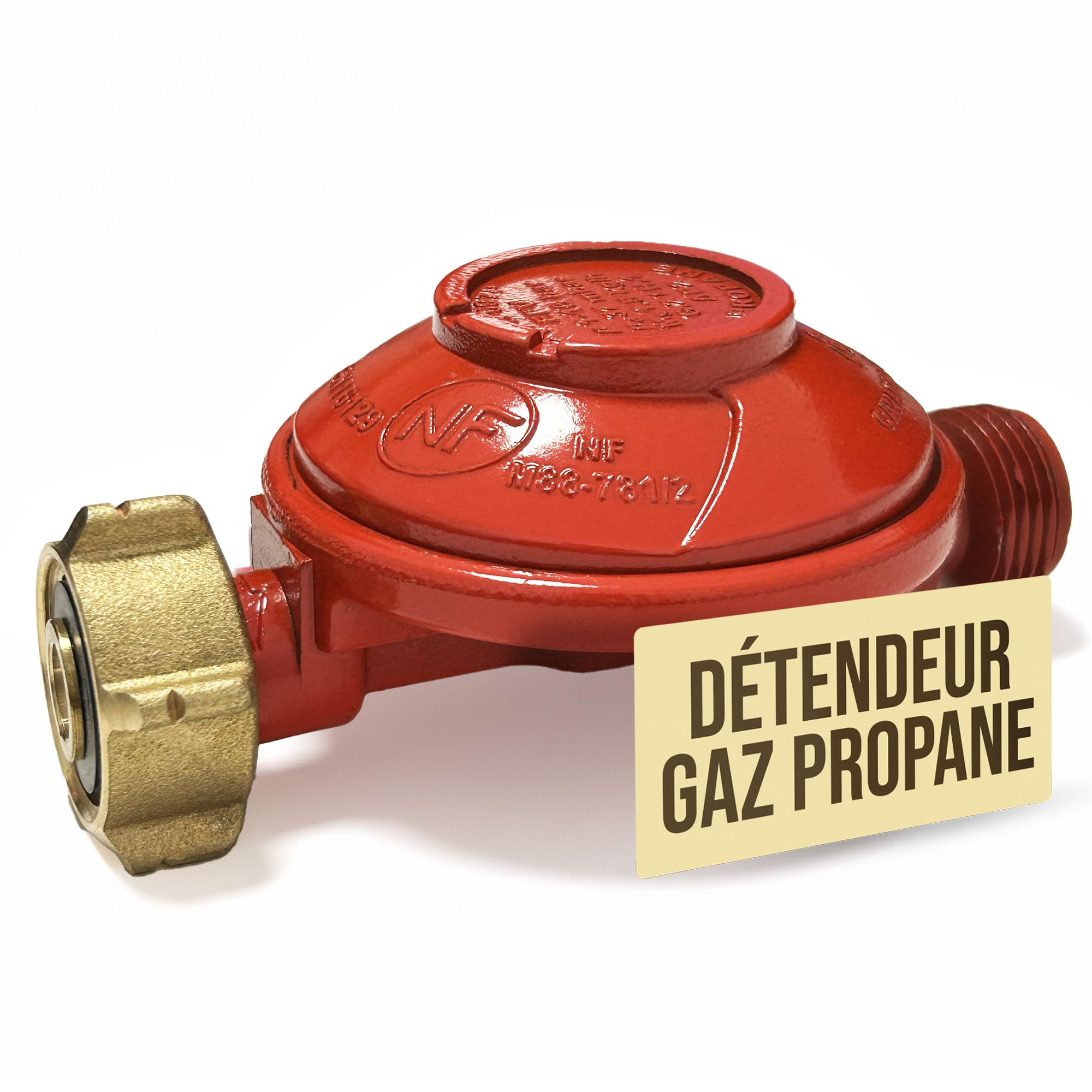 Détendeur Gaz Propane 37 Mbar Sécurité Excès de Débit G.2 13 Kg 35 Kg Sortie 20x150 Débit 1,5 Kg/h Barbecue Plancha Chau