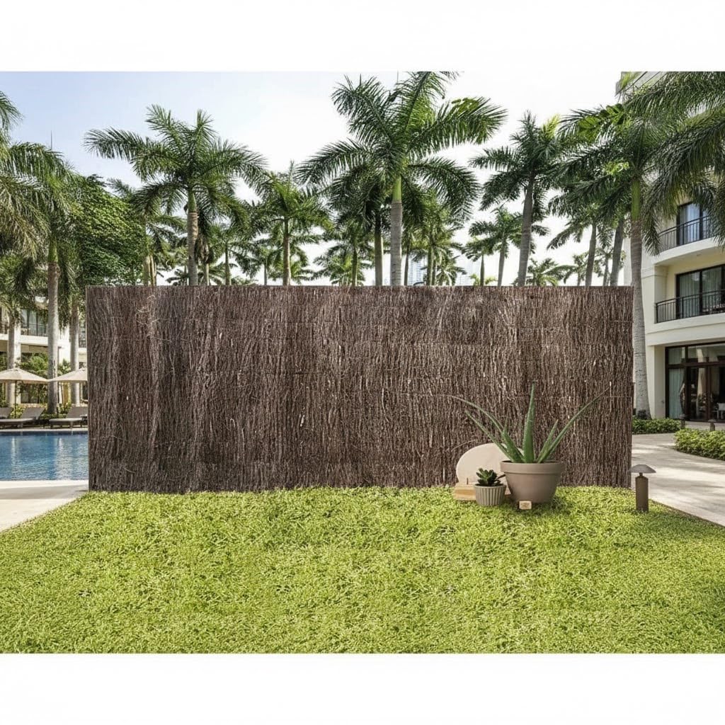 Suinga Brezo Ocultación Máxima 0,80x3 m | Cerramiento Natural de Brezo | Valla de Ocultación 100% para Jardin y Terraza | Malla de Brezo Rustica