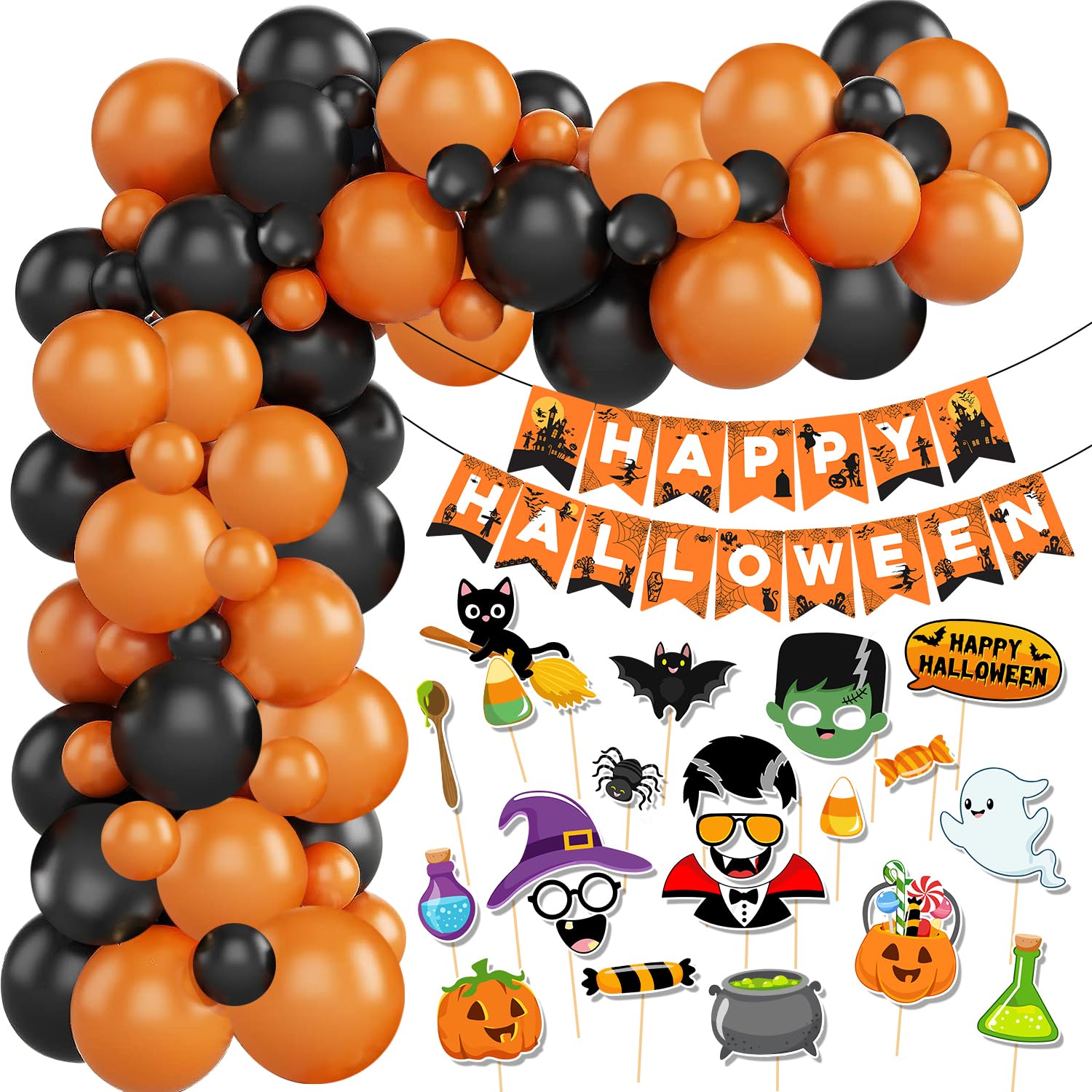 Party Propz Halloween Decoration Items - 73Pcs Halloween Kit with Halloween Party Props | Halloween Theme Decoration | Halloween Decorations Items Scary | Halloween Bunting Banner (Cardstock) (B0CJ9XJ7V7) Amazon Price History, Amazon Price Tracker