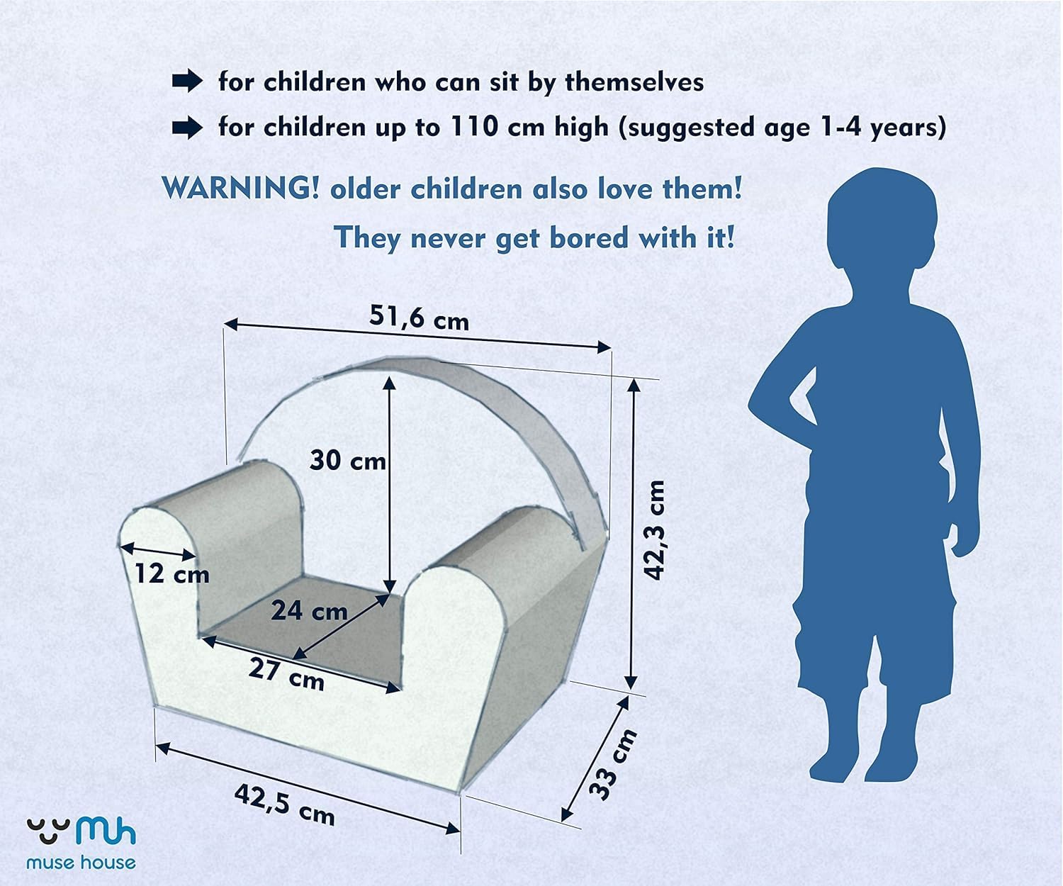 Kindersessel, einzelner Mini-Stuhlsitz für Kinder, kleine Mäusemöbel für Kleinkinder im Kinderzimmer