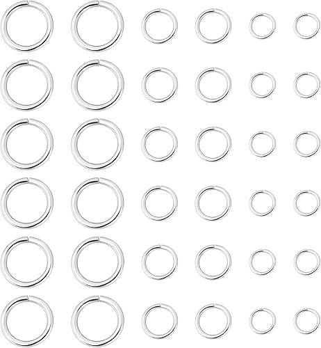 60 anillos de salto de plata de ley 925, 0.157 in, 0.197 in, 0.236 in de tamaño surtido, anillos de salto abiertos para joyería fabricación de