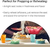 Vista 3 de Tupperware Brand - Cuencos de cereales recalentables para microondas (2 tazas) + tapas, aptos para lavavajillas y sin BPA, herméticos, a prueba