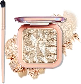 Face Highlighter Palette Glitter Natural Concealer Powder Highlighter Palette,Nude Long Lasting Illuminating Highlighter Makeup Palette-SUN GLOW