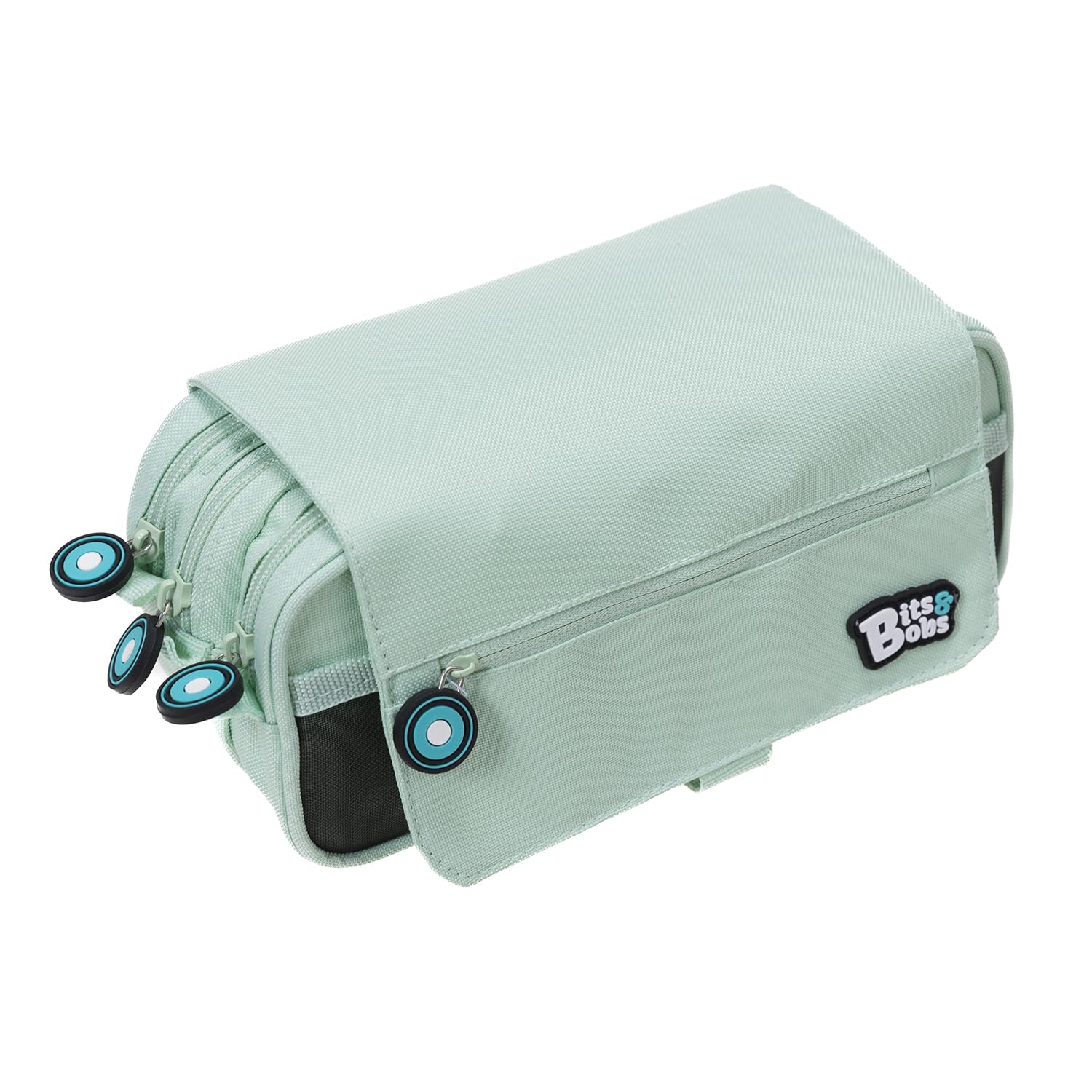 Grafoplás | School Case Three Compartments with Flap | Mint | Bits & Bobs | Soft Colours | 23 x 10 x 10 cm | Includes Time and Identification Zone, Mint, 23x10x10cm, School