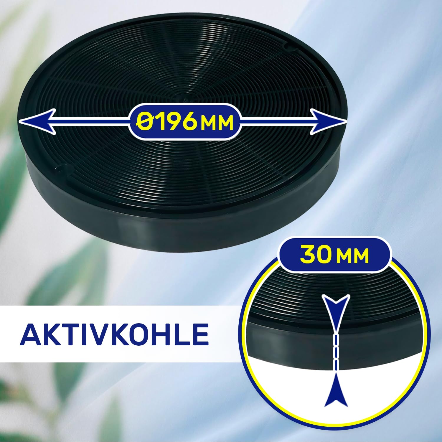 2 Stück Aktivkohlefilter Für Dunstabzugshaube – 196x30 Mm, Passend Für Franke, Whirlpool, Bosch Uvm.