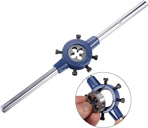 Miniatura 5 de uxcell 3/8-16 UNC Juego de llaves y troqueles con llave redonda de 1.181 in, llave de rosca de máquina de acero de alta velocidad y herramienta de