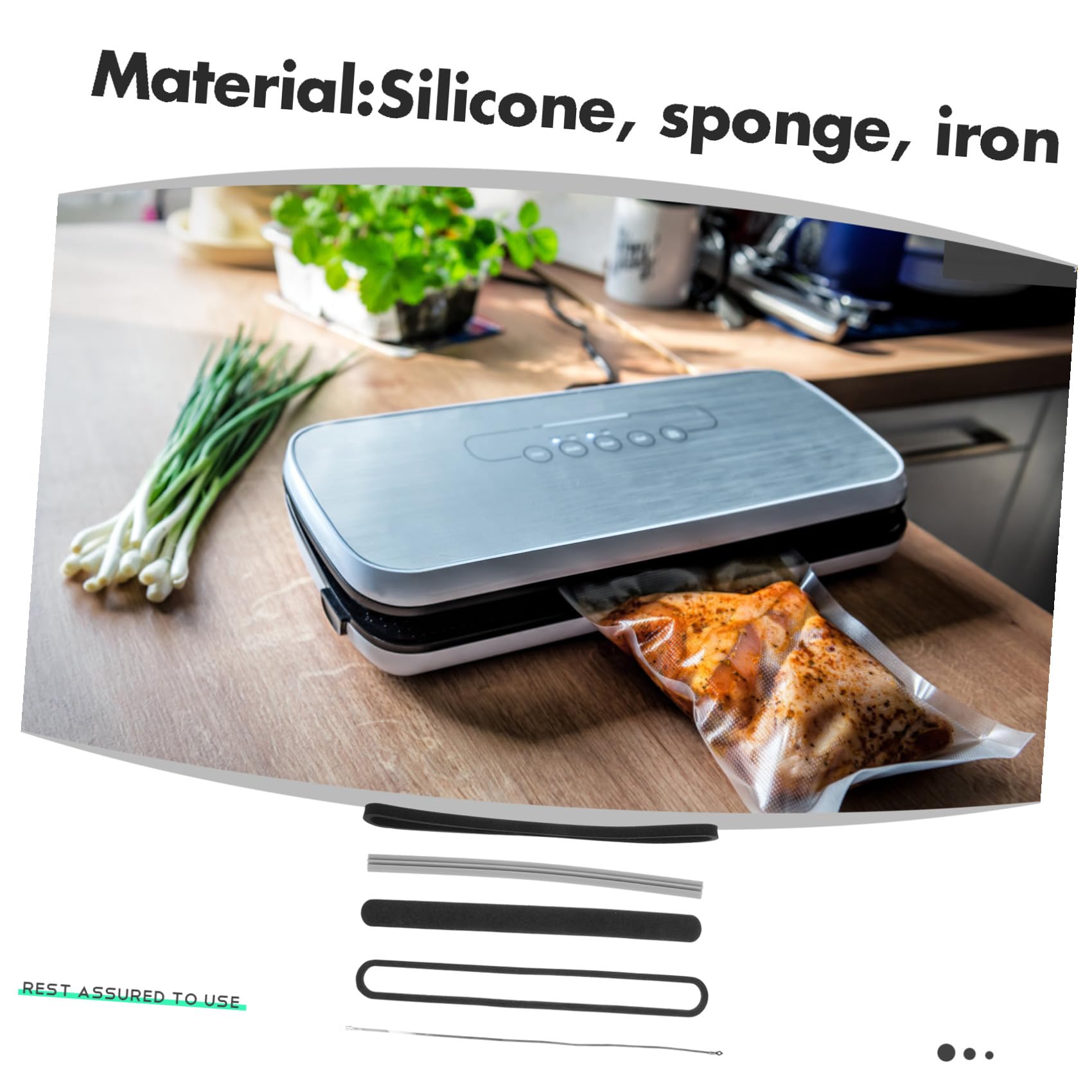 SHINEOFI Set Striscia Riscaldante e Guarnizione in Silicone e Spugna per Macchina Sottovuoto Sigillatura Uniforme, Ricambio per Uso Domestico e Produzione Confezioni
