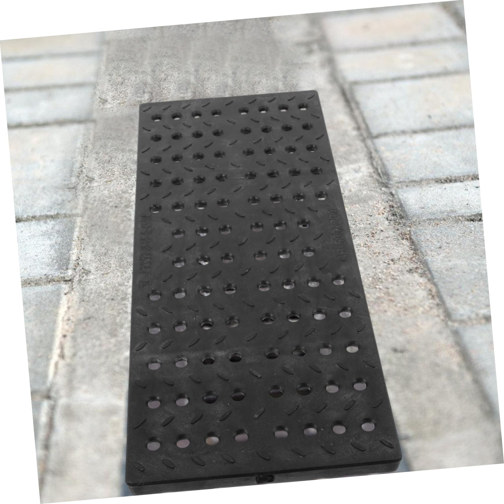 Solidna osłona odpływowa na zewnątrz, 200 x 500 x 20 mm, wymienny ruszt z okrągłymi otworami, siatka chroniąca rynnę do kuchni i przydrożnych płynów odpływowych