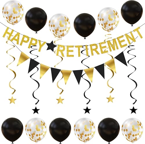 Miniatura 3 de Decoraciones para fiestas de jubilación con centros de mesa de jubilación y decoraciones de pancarta de jubilación