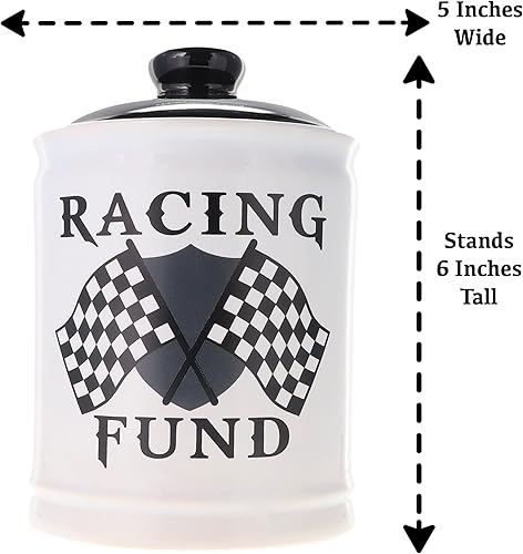 Miniatura 5 de Regalos para hombres, alcancía de fondo de carreras, tarro de cerámica de caramelo de carreras con tapa, regalos únicos para auto, regalos para