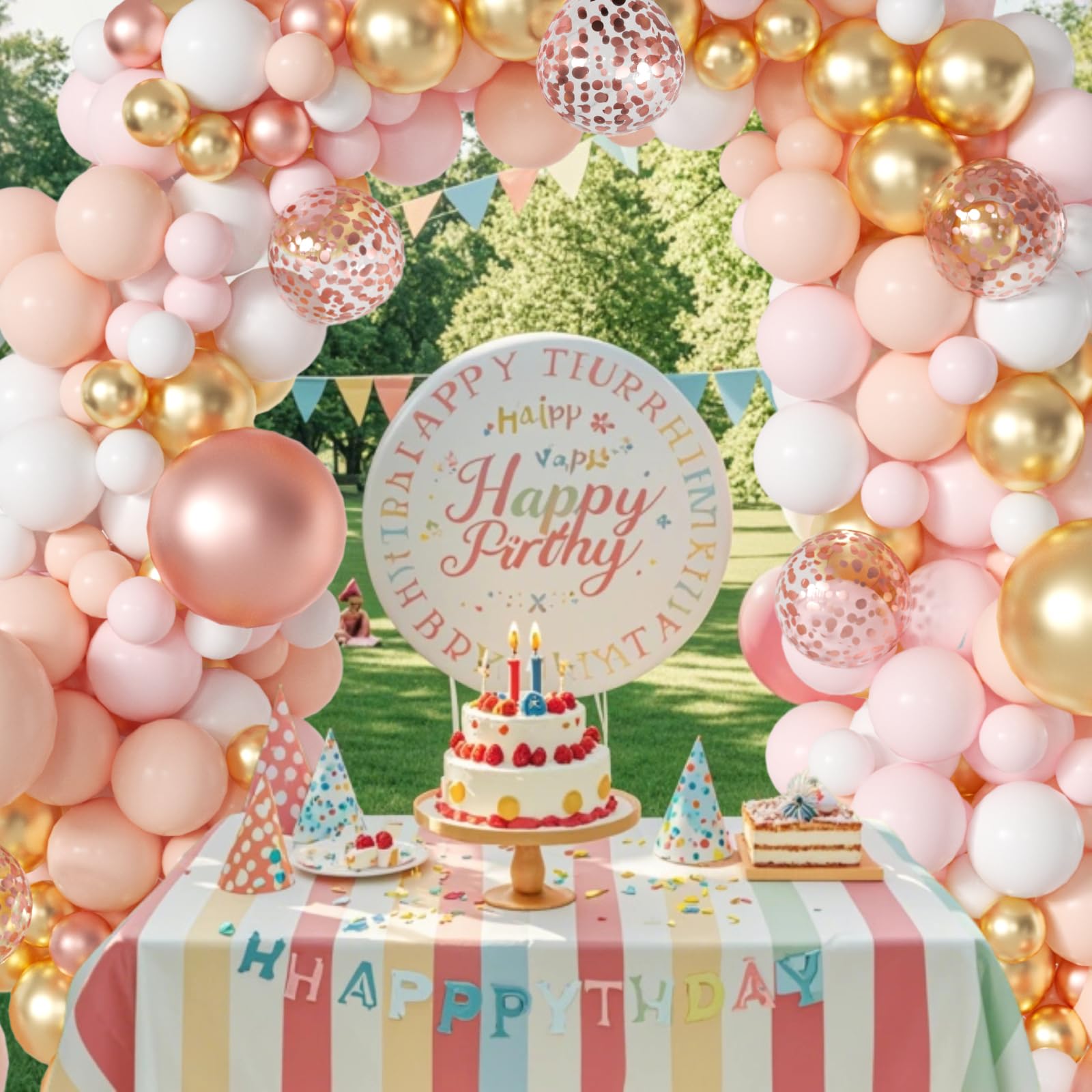 162-teiliges Ballon-Set in Blush Pink & Roségold – 45,7 cm, Latex-Luftballons mit Schnellclips für Girlandenbogen, Babyparty-Hintergrund, Hochzeitsdekoration, Abschlussfeier