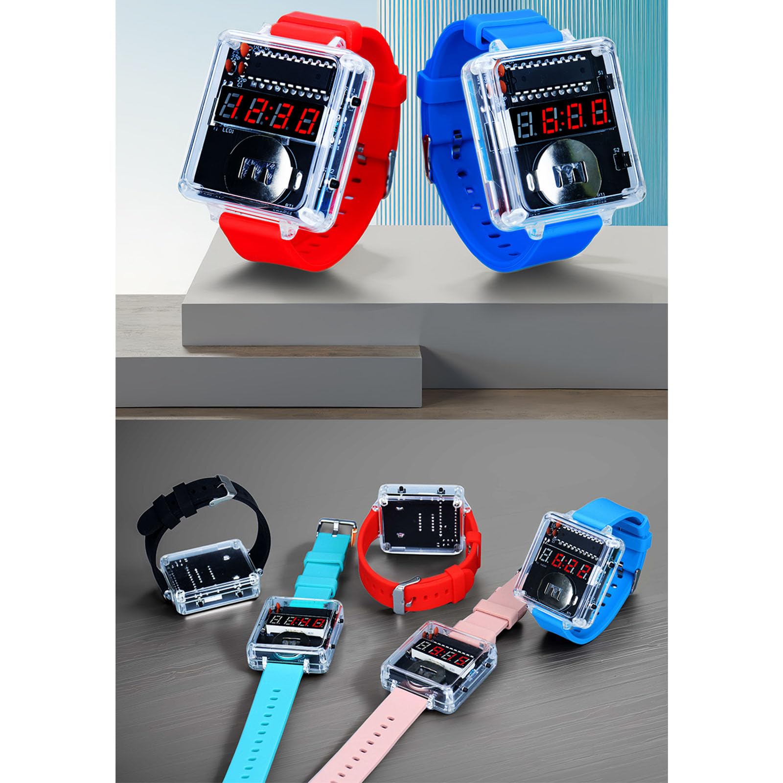 Kit Clock A LED Non Kits ESILE A GUIDAGGIO della Schema VISUALIZZAZIONE E COMPONENTI Silicone RIUSIBILI