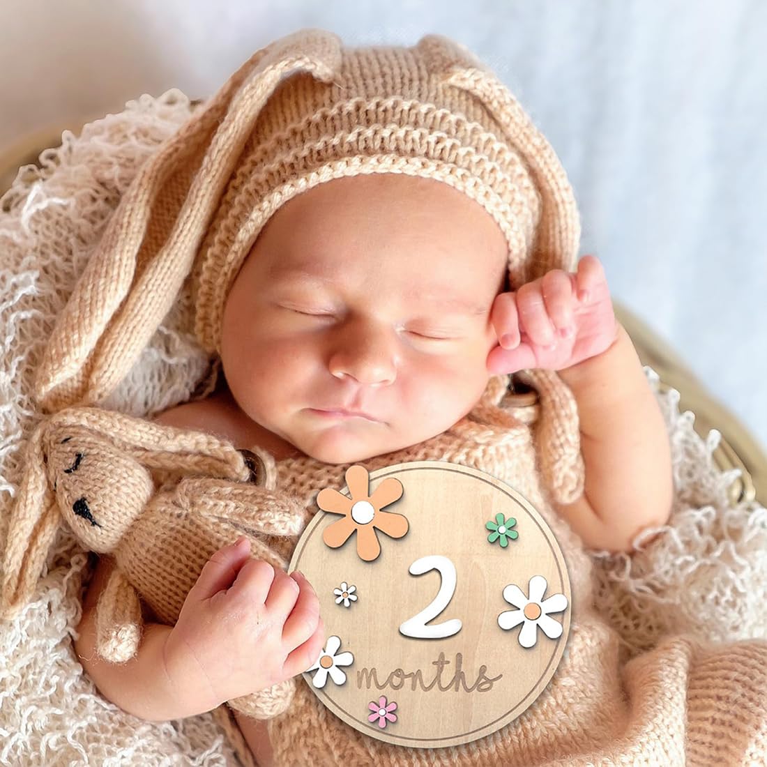 Carte dei Milestone Baby, Dischi Milestone in Legno per Neonati, Carte Milestone Mensili per Bambini, Perfetti Accessori Fotografici per Catturare la Crescita del Bambino