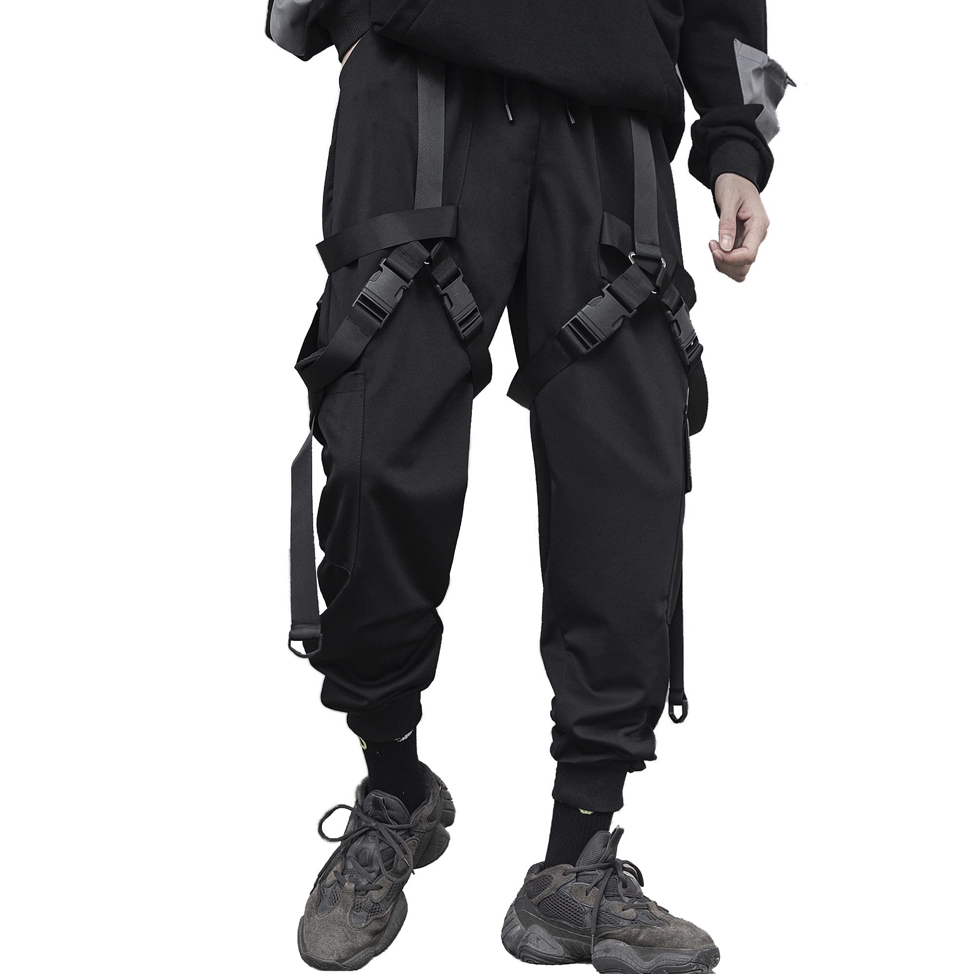 HaiZi XiHuan Functional Buckle Overalls Sweatpants Techwear Hip Hop Streetwear Trousers Men's Harem Cargo Tactical Pants
