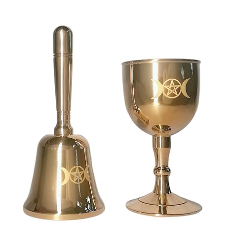 Mini Brass Triple Moon & Pentagram Altar Kit – Wiccan