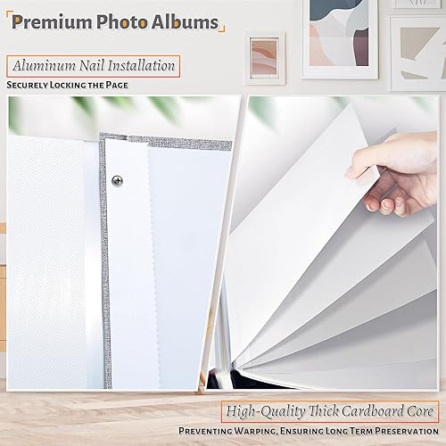 Miniatura 4 de Artfeel Álbum de fotos autoadhesivo, 40 páginas, libro de fotos grande para fotos de 4 x 6, 5 x 7, 8 x 10 pulgadas, álbum de bricolaje para bebés,