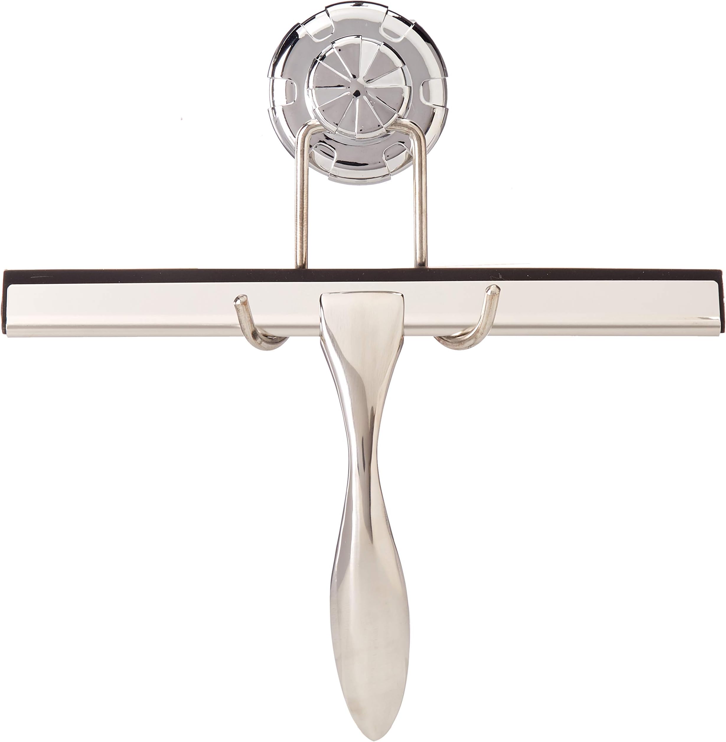 Stainless Steel Squeegee - Rustproof and Ergonomic - Glass Window Cleaner - Bath Tile Wall Rubber Wiper for Bathroom Mirror - Shower Door - Kitchen Table - Portable Hand Held Cleaning Tool