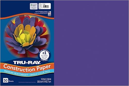 Miniatura 41 de Tru-Ray® Papel de construcción, 12.0 in x 18.0 in, 50% reciclado, azul atómico, paquete de 50