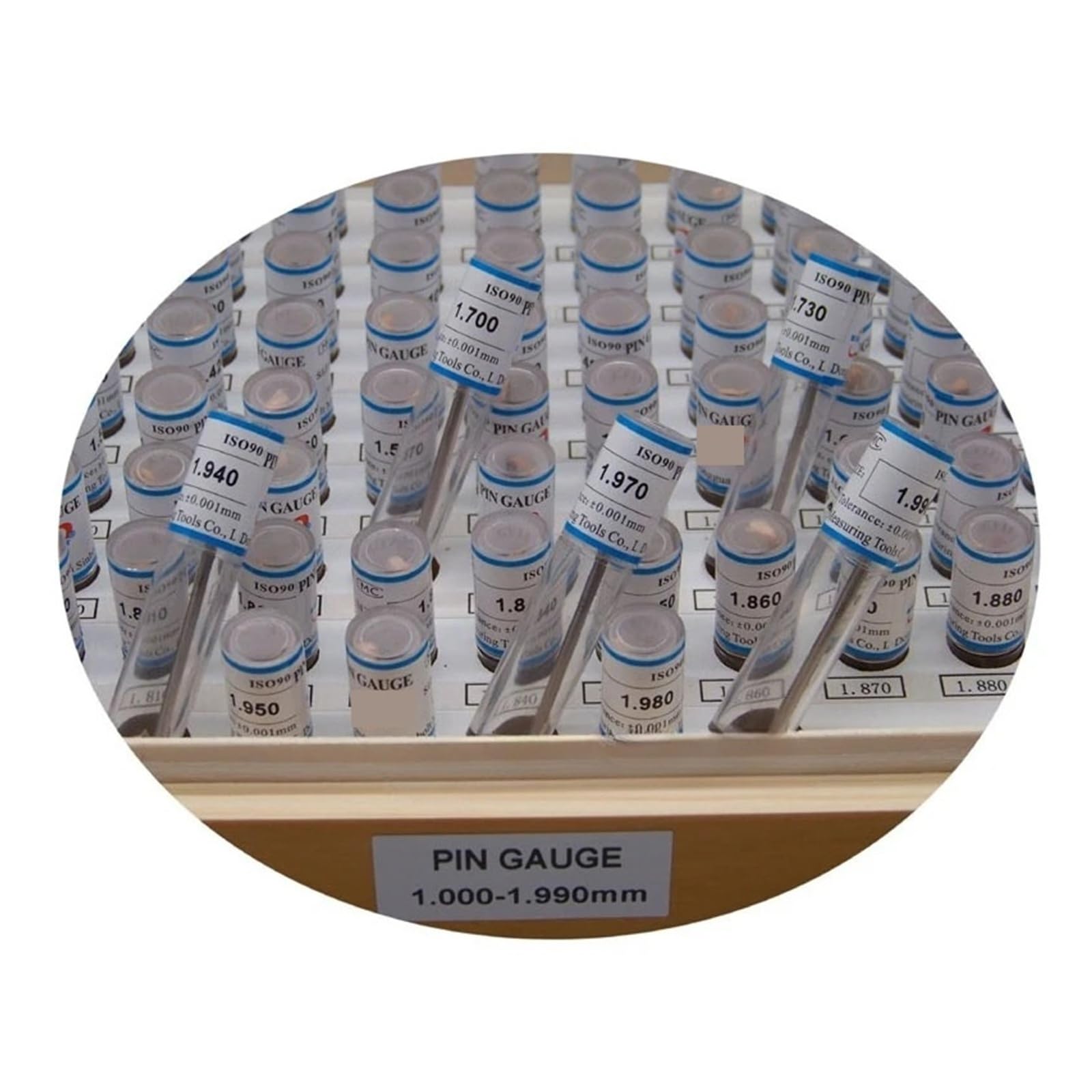 Kit Calibro A Perno In Acciaio 99/100 Pezzi Con Passo 0,01, Set Di Fori for Macchinista, Impostazione Di Blocchi for La Lavorazione Dei Metalli Alta precisione(1.000-1.990 100pcs)