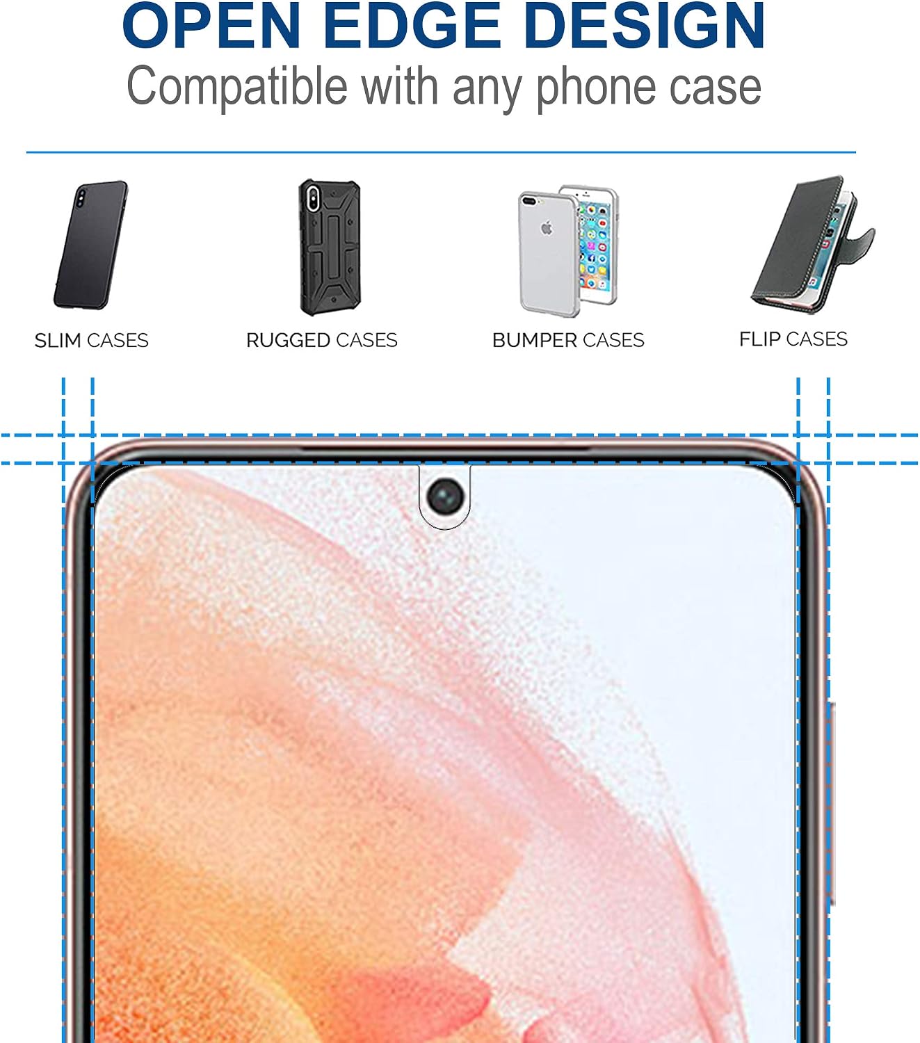 Arae Screen Protector for Samsung Galaxy S21, HD Tempered Glass Anti Scratch Work with Most Case, 6.2 inch, 3 Pack