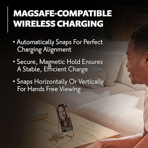 Miniatura 2 de Courant MAG2 Soporte de carga inalámbrico  Lino belga  Cargador multidispositivo 2 en 1  Soporte magnético para iPhones MagSafe con base de carga