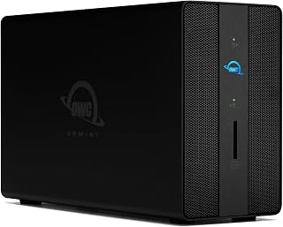 OWC Gemini 0TB Thunderbolt 40Gb/s ドックとデュアルドライブRAIDストレージエンクロージャ。