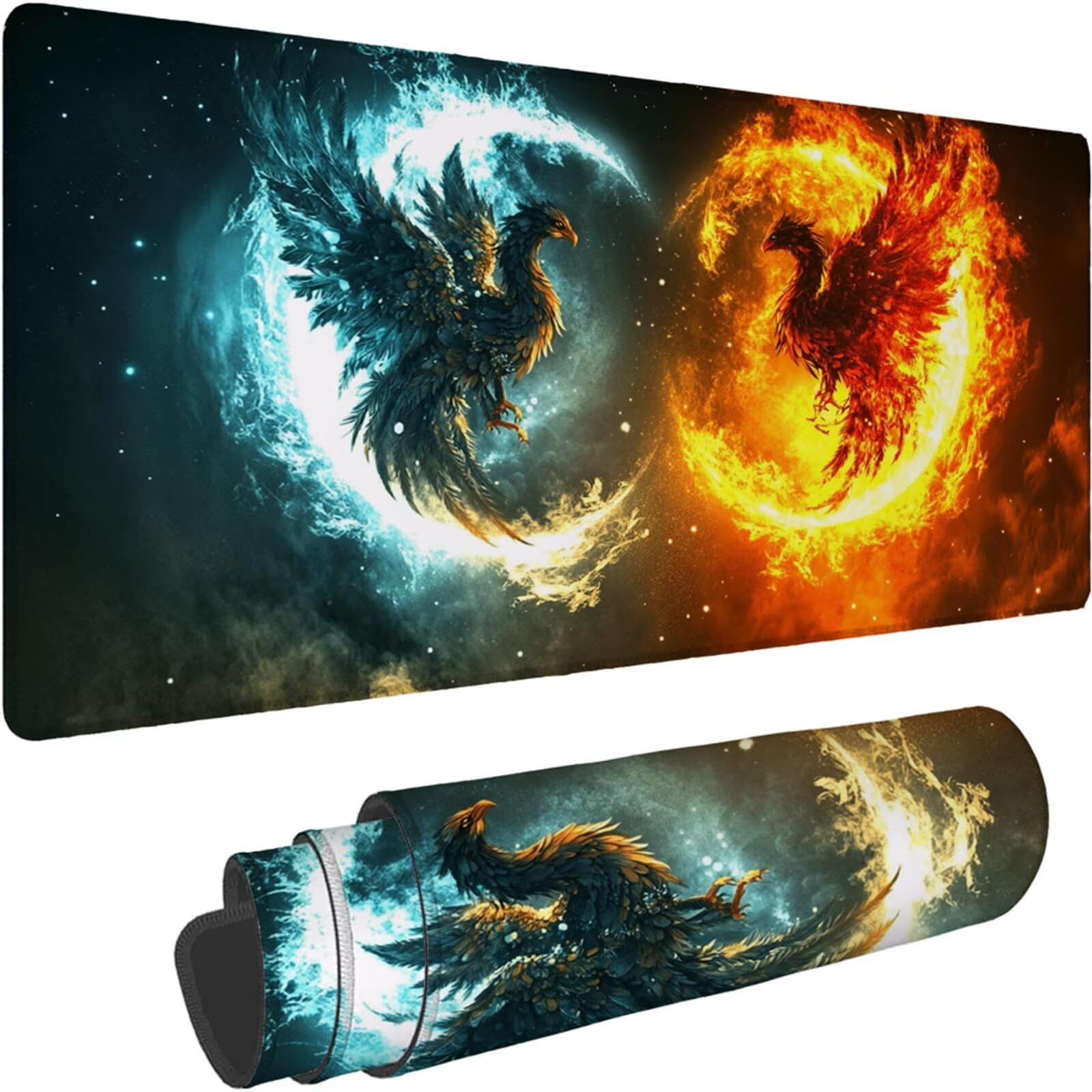 Gamingowa podkładka pod mysz 1200 x 600 x 3 mm, XXL, wodoszczelna, odporna na ścieranie, z przyszytymi krawędziami, czarna, podkładka na biurko, poprawia prędkość i precyzję pod laptopa, komputera