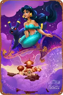 A Whole New Umbreon ポスター ビンテージ ブリキ看板 バー オフィス ホーム 壁装飾 ギフト レトロ メタル サイン 12 X 20.3 cm