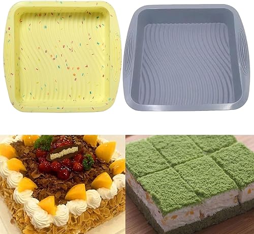 Miniatura 2 de YESBAY Molde cuadrado de silicona de 9 pulgadas antiadherente para tartas, fácil liberación, antideslizante, resistente a altas temperaturas, molde
