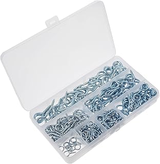 TEHAUX 210pcs Sheep Eye Screw Stainless Steel Screws Hooks for Hanging Garland Tool Hooks Self Tapping Eye Bolt Metal Screws Eye Hole Screw Stainless Steel Bolts Iron Screw Hook